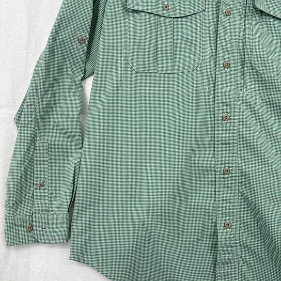 L L Bean Shirt Mens Size XL Green Plaid Button Down Slightly Fitted Long Sleeve - Picture 4 of 10